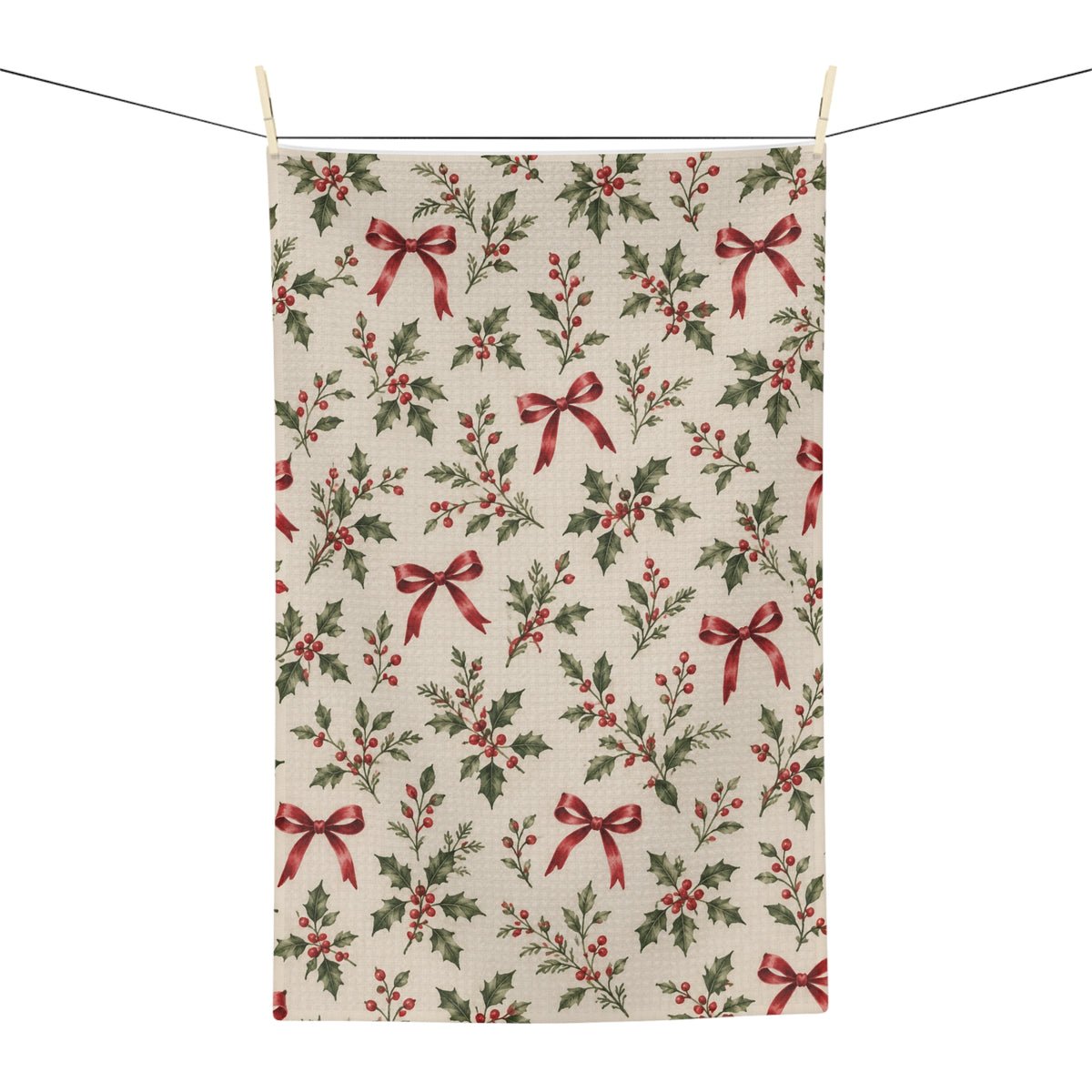 Holiday Bows Microfiber Tea Towel