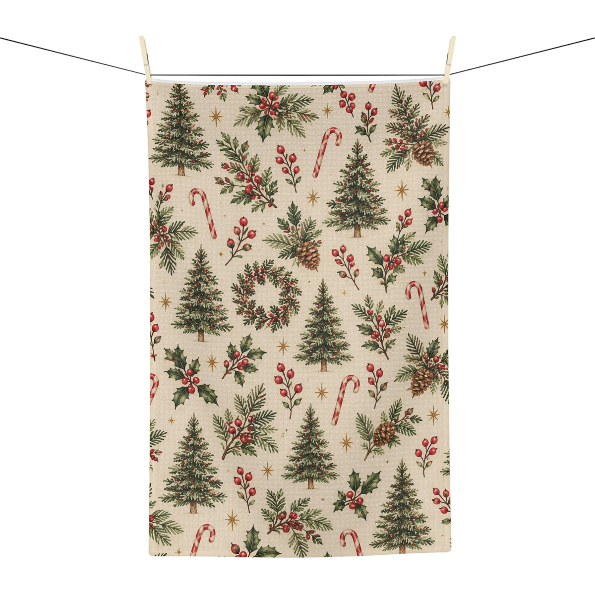 Holly Holiday Microfiber Tea Towel