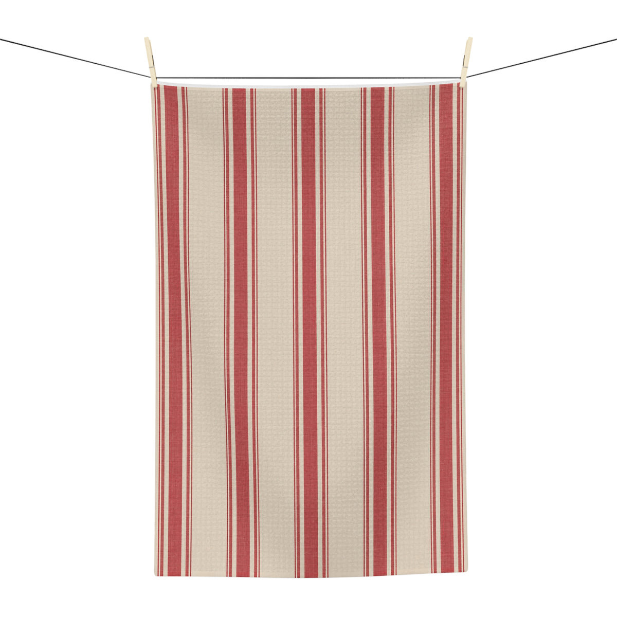 Cranberry Stripe Microfiber Tea Towel
