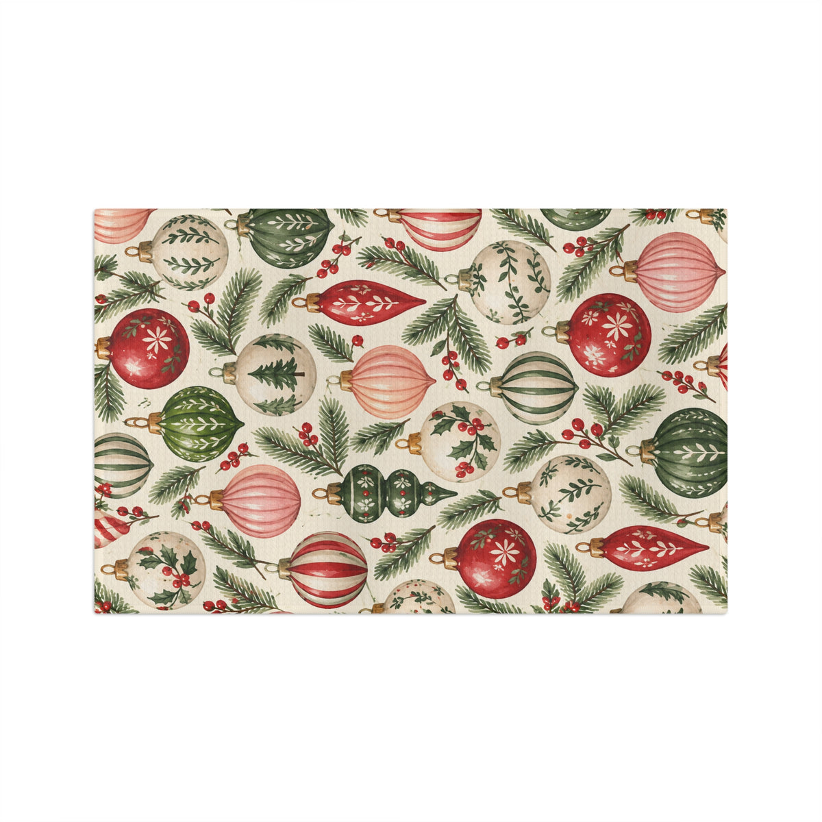 Merry Ornaments Microfiber Tea Towel