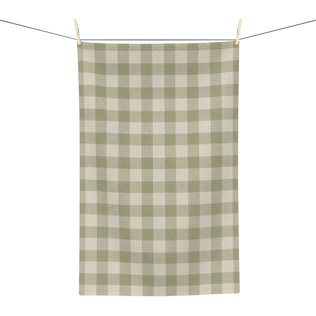 Sage Gingham Microfiber Tea Towel