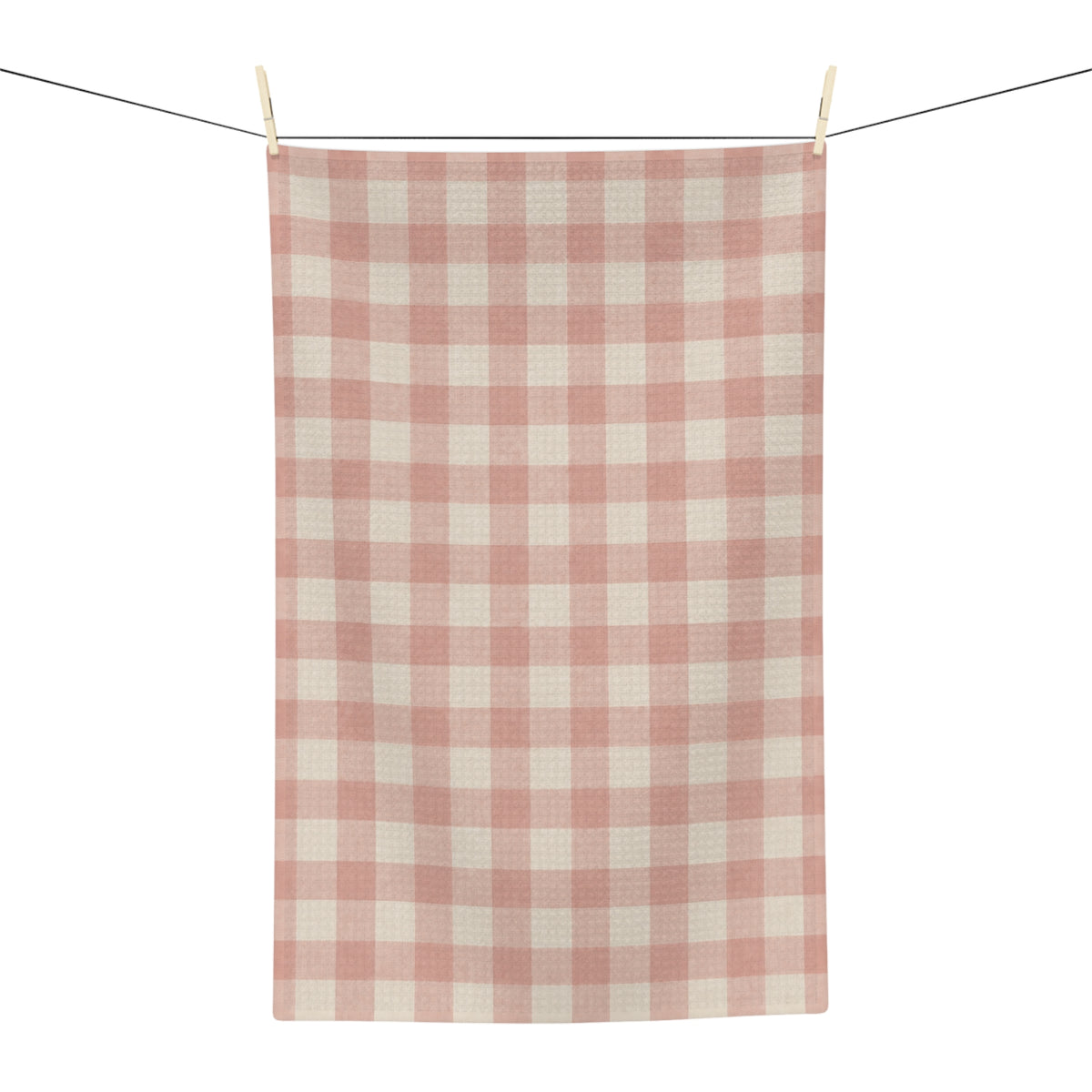 Dusty Pink Gingham Microfiber Tea Towel