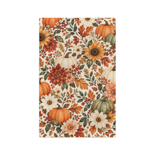 Autumn Blooms Microfiber Tea Towel