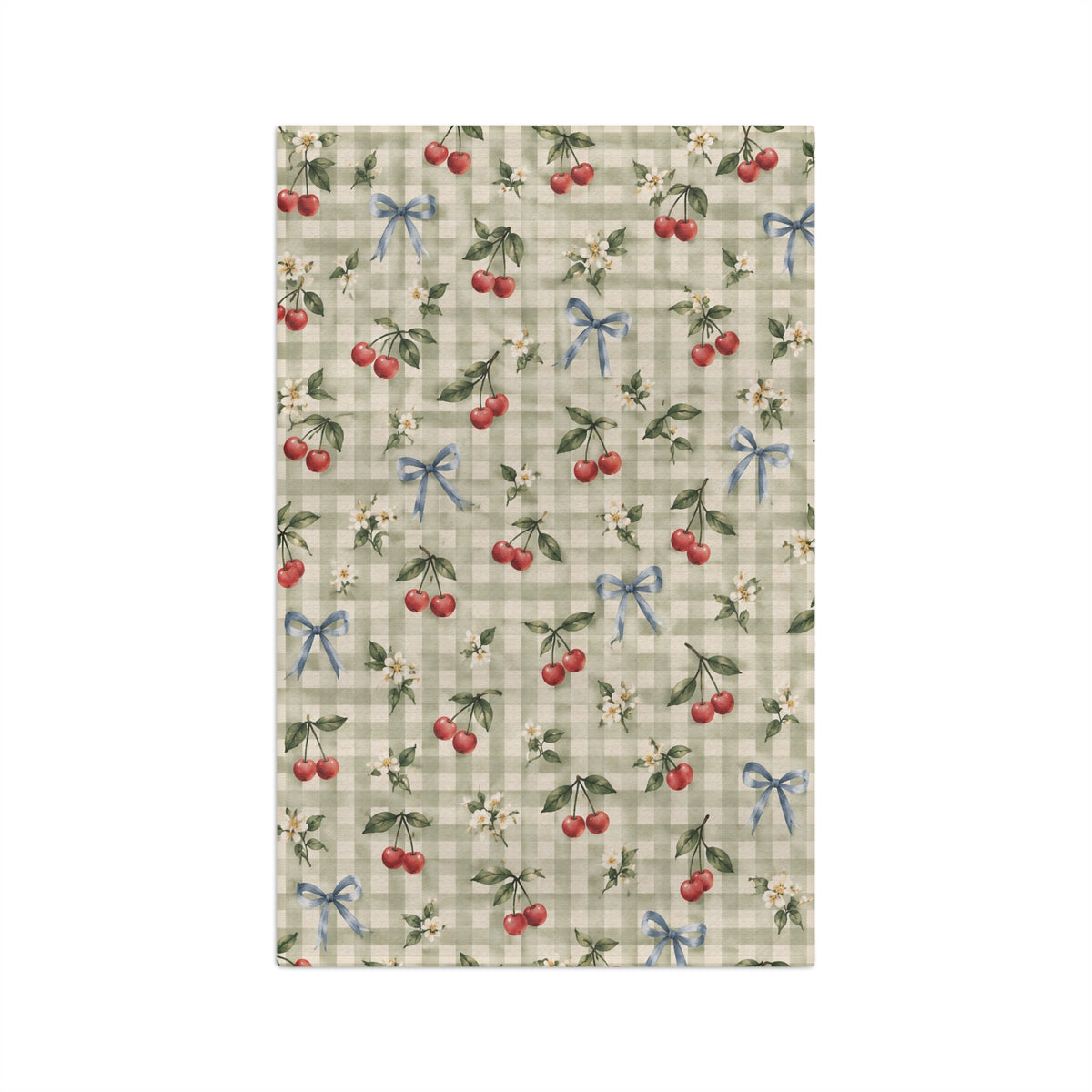 Cherry Gingham Microfiber Tea Towel