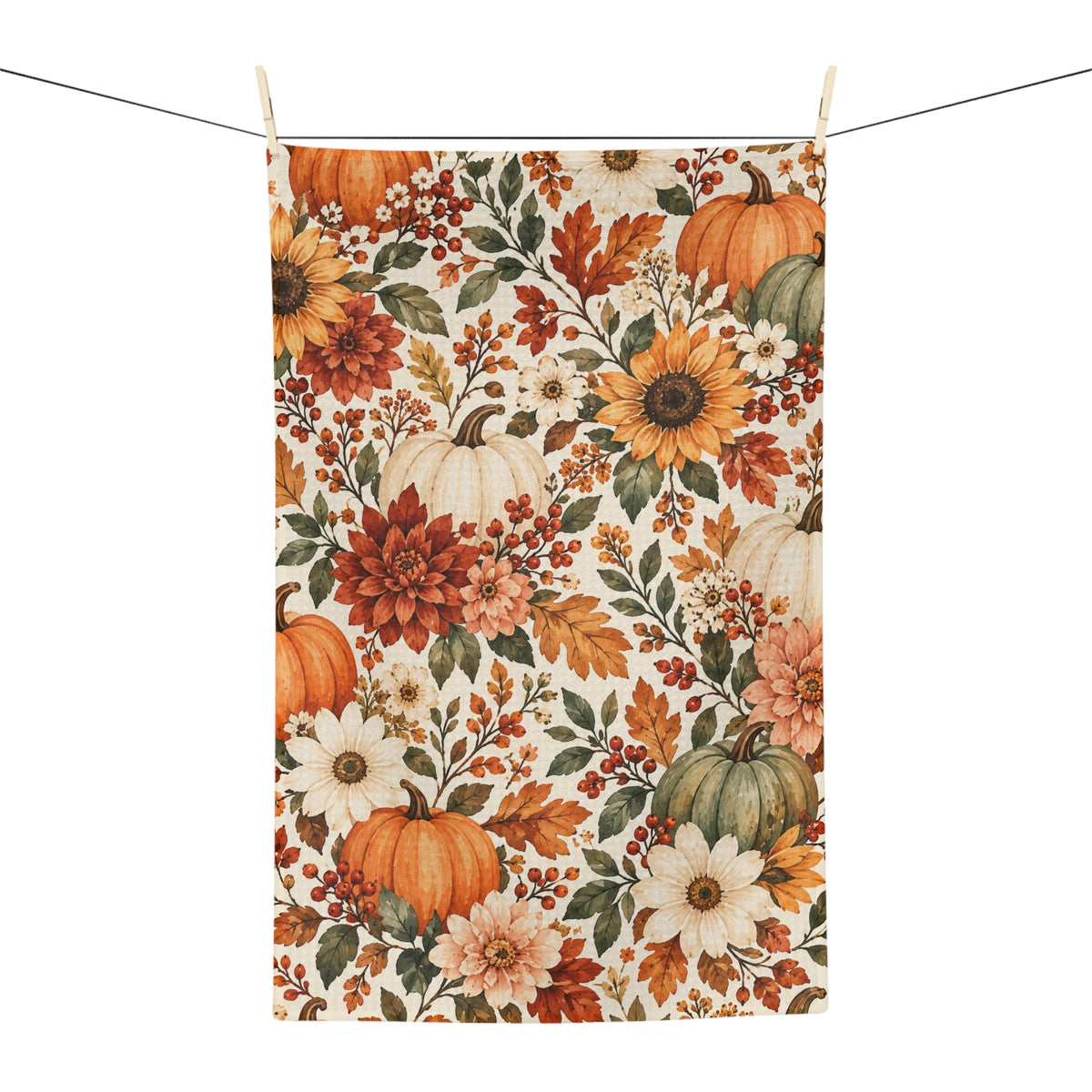 Autumn Blooms Microfiber Tea Towel