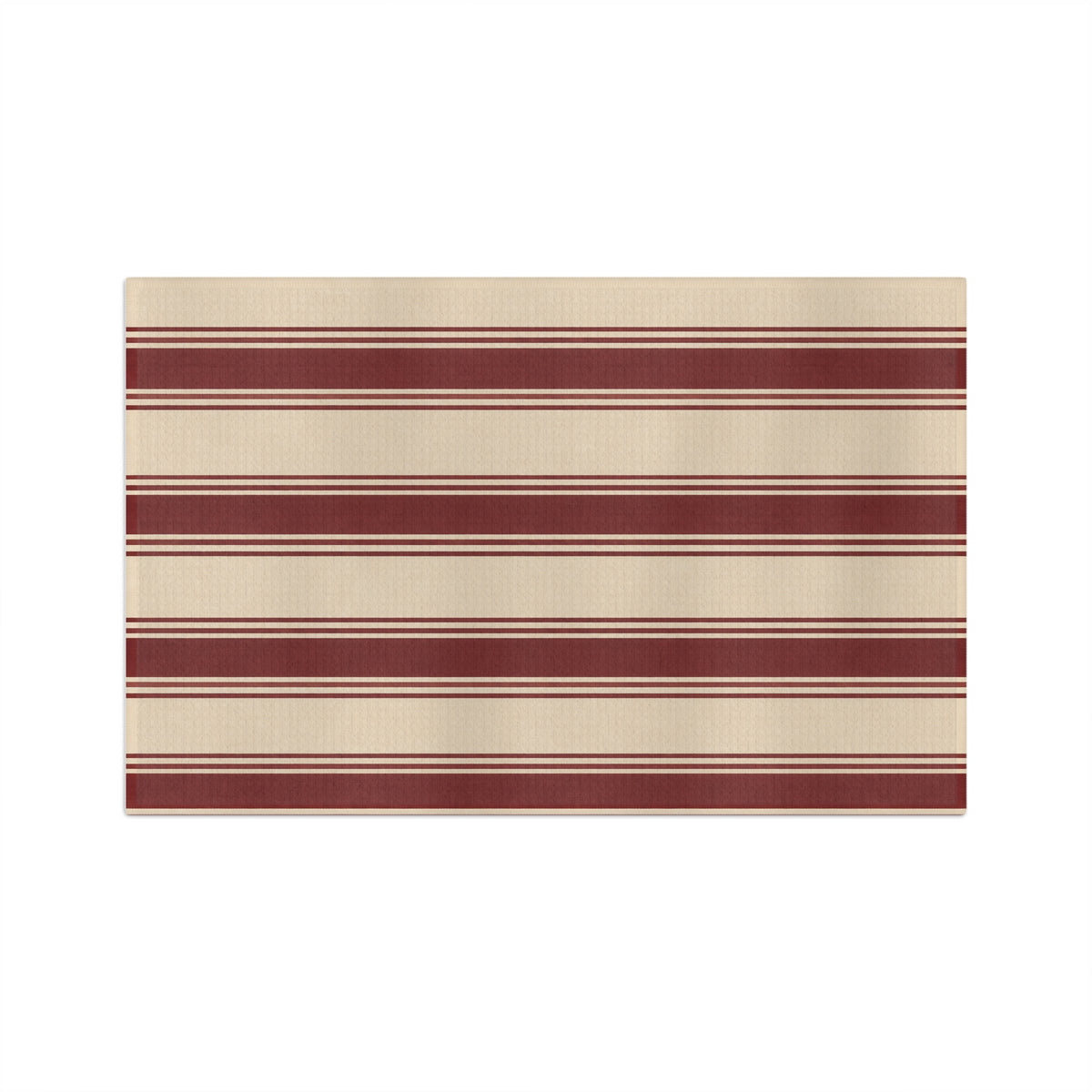 Burgundy Farmhouse Stripe Microfiber Tea Towel