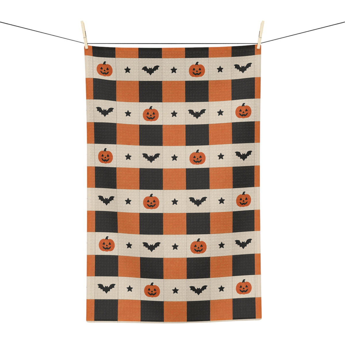 Spooky Check Microfiber Tea Towel