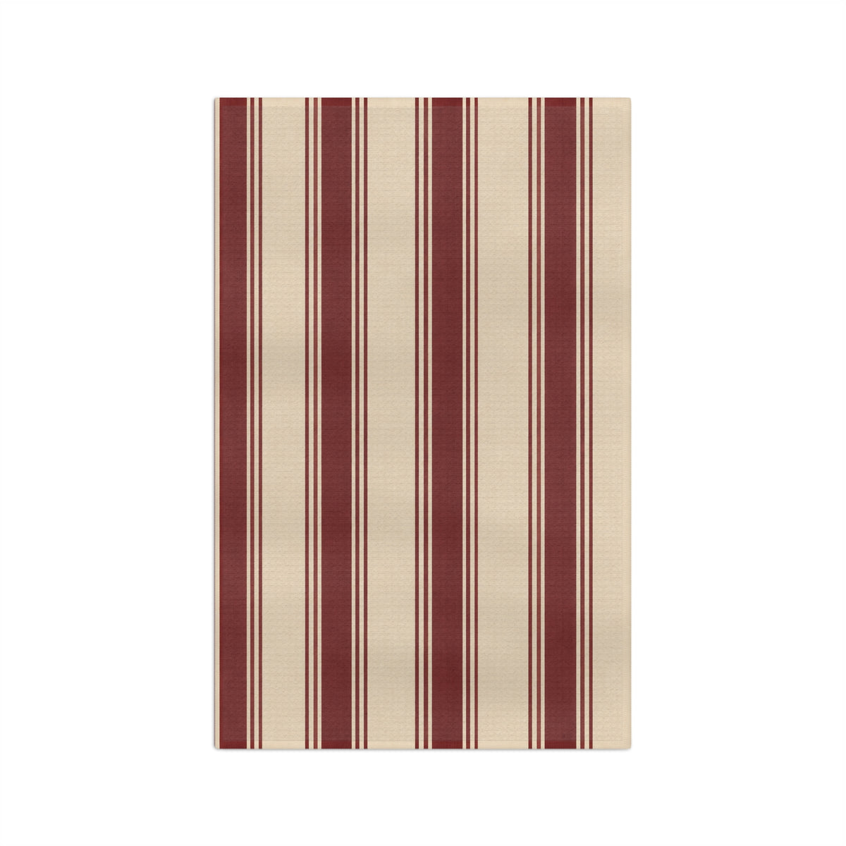 Burgundy Farmhouse Stripe Microfiber Tea Towel