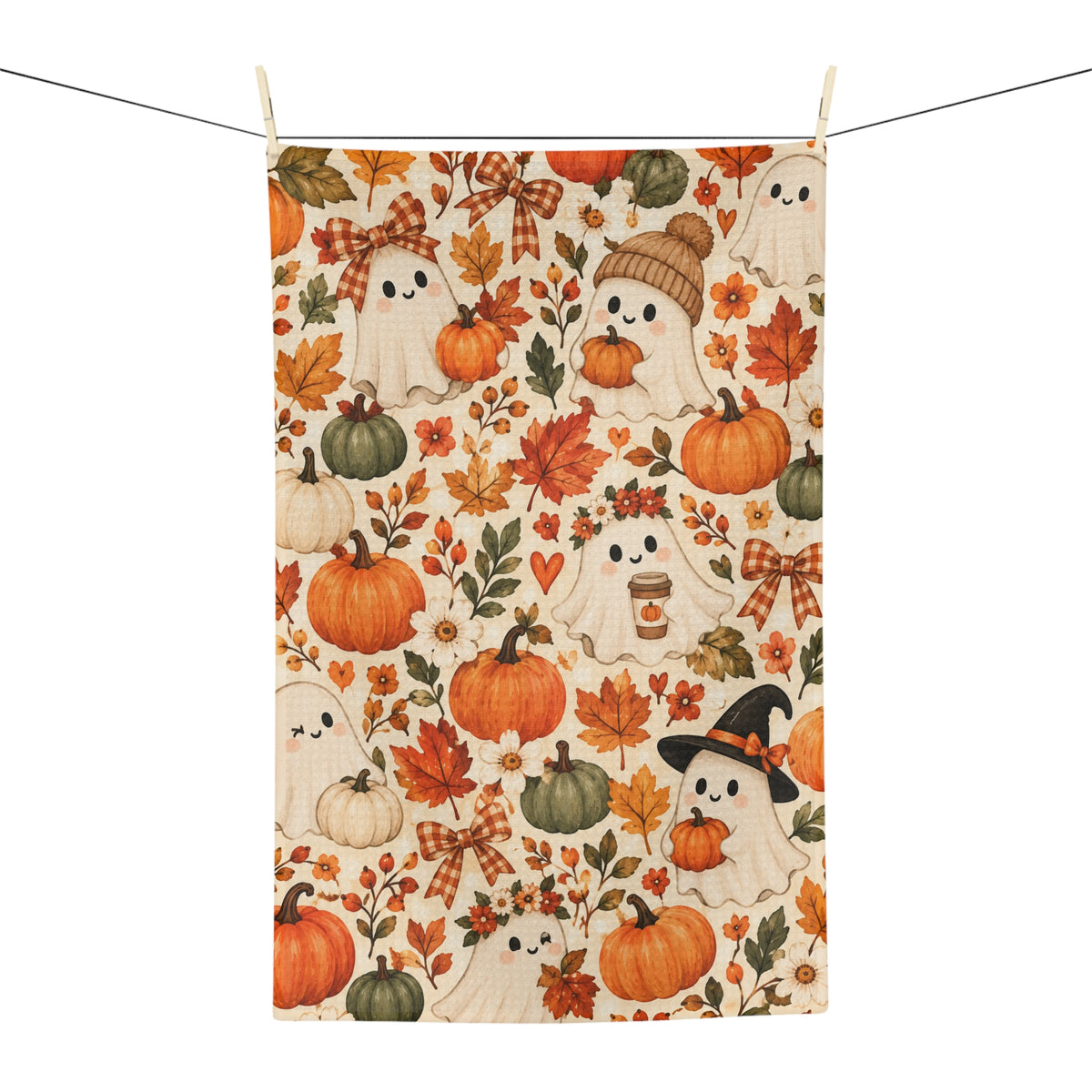 Pumpkin Boo Microfiber Tea Towel
