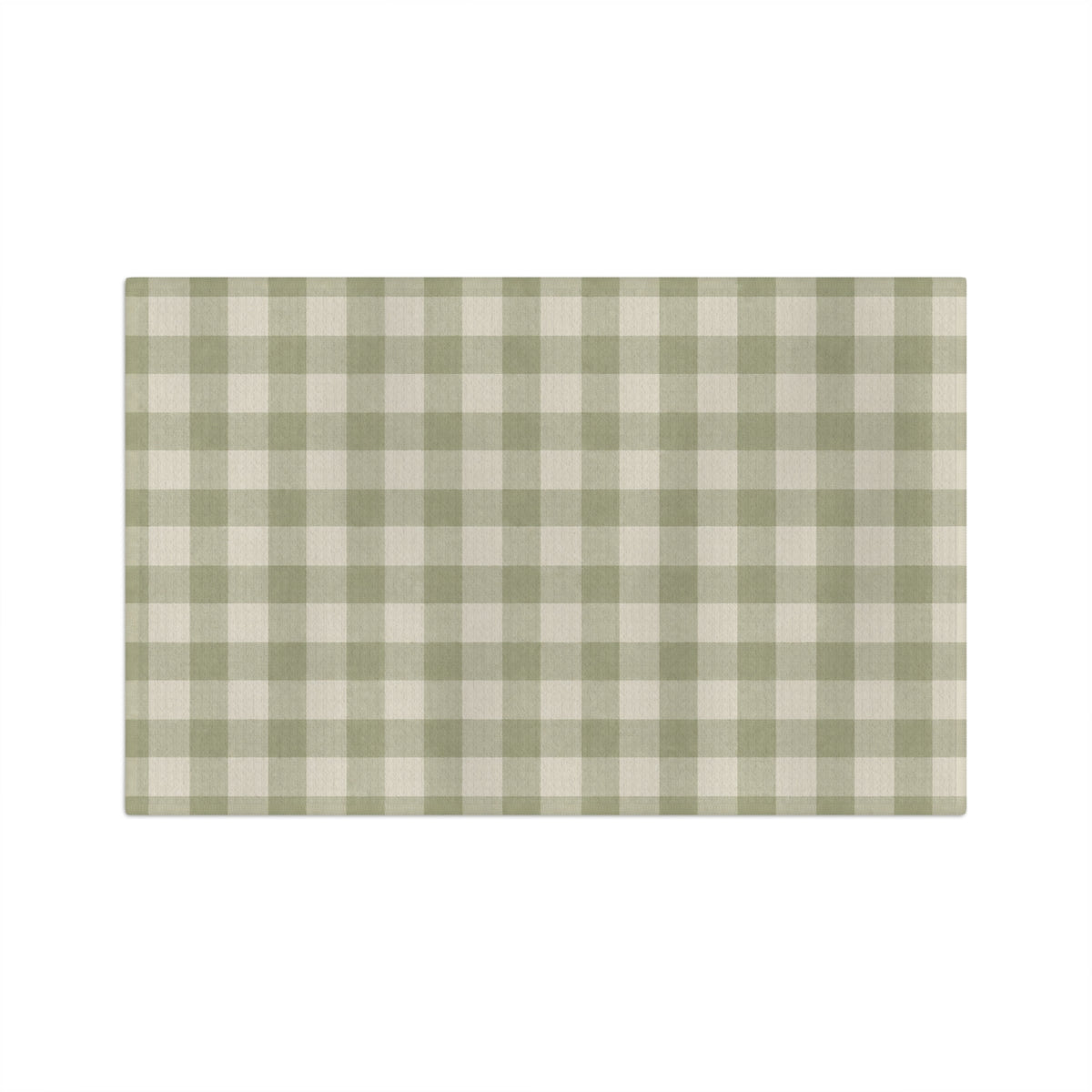 Sage Gingham Microfiber Tea Towel