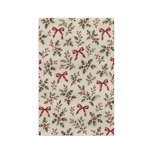Holiday Bows Microfiber Tea Towel
