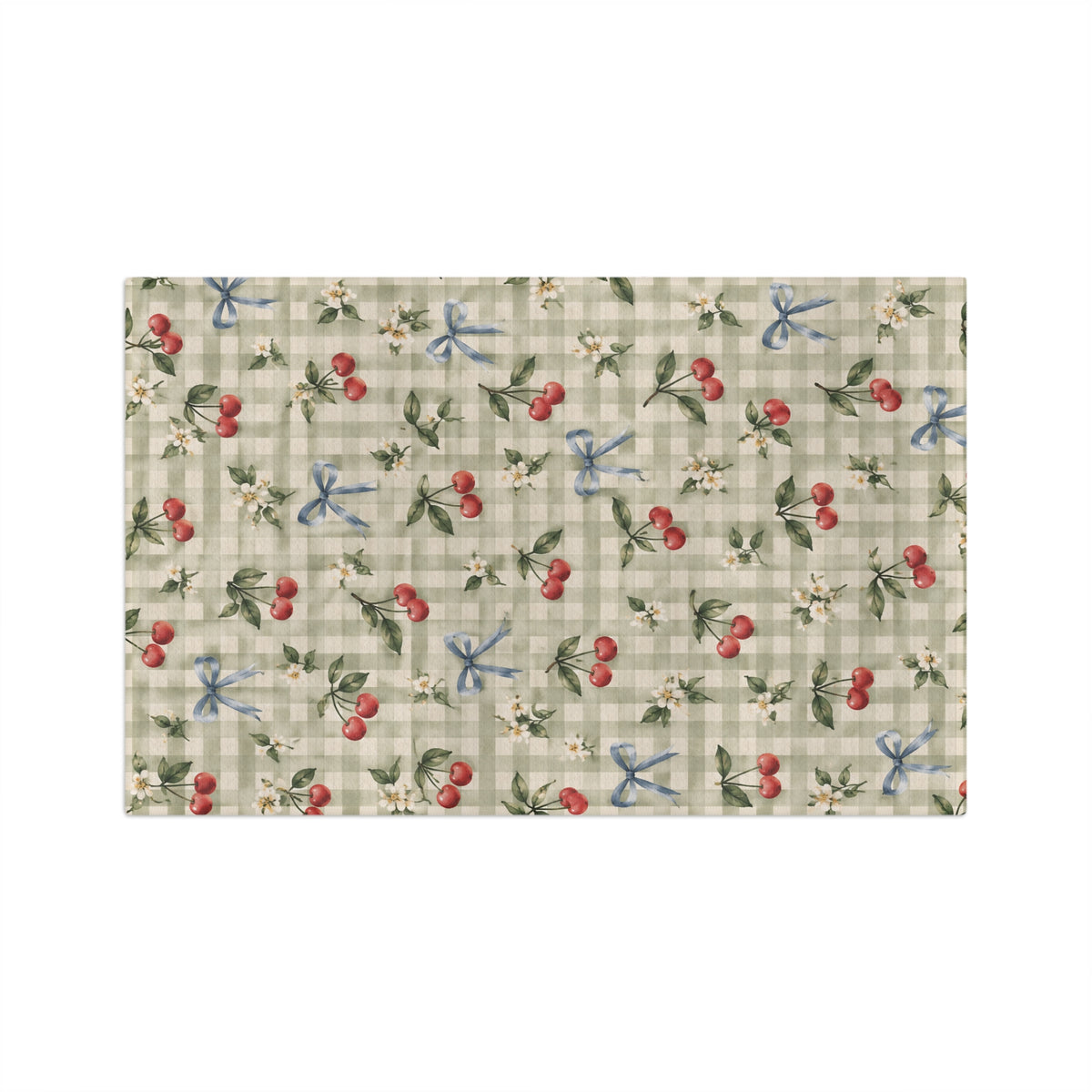 Cherry Gingham Microfiber Tea Towel