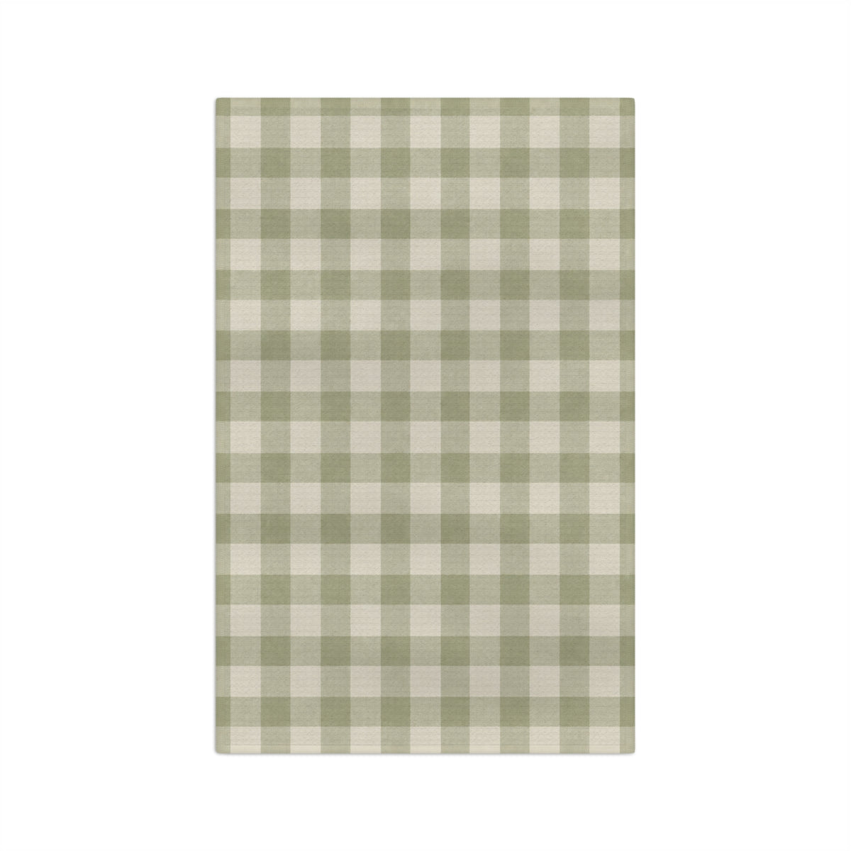 Sage Gingham Microfiber Tea Towel