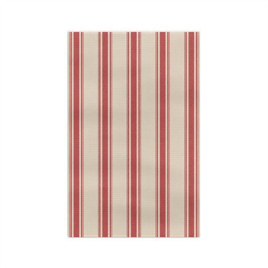 Cranberry Stripe Microfiber Tea Towel